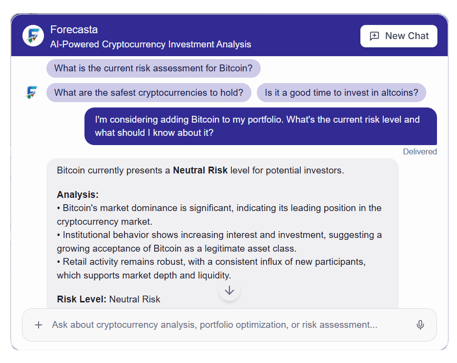 Forecasta AI Chat Interface - Click to start chatting